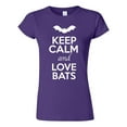 thumbnail image 1 of Junior Keep Calm And Love Bats Animal Lover T-Shirt Tee, 1 of 2