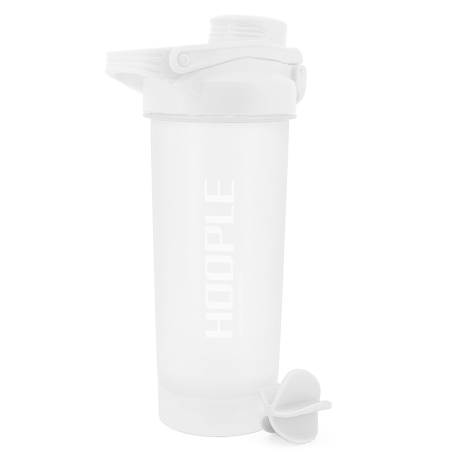 Hoople 24 OZ Shaker Bottle Protein Powder Shake Blender Gym Smoothie Cup,  BPA Free, Auto-Flip Leak-Proof Lid, Handle with Ball Included - Gray –  TOPOKO