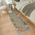 thumbnail image 2 of Moynesa 2'x6' Floral Runners for Hallways, 2x6ft Kitchen Runner Rug Ultra-Thin Soft Rug, Non-Slip Washable Rug Runner Stain Resistant Boho Rug Low-Pile Carpet Runner for Bathroom Bedroom,Coffee, 2 of 7