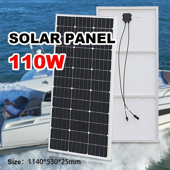 110W solar panel high efficiency monocrystalline photovoltaic module solar cell charger for rooftop balcony RV boat camping and other off-grid applications (not glass panel)