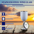 thumbnail image 6 of Stemmed Stainless Steel Wine Glasses with Lid Double Wall Insulated Wine Tumbler Unbreakable Goblets Wine Glasses 10oz A,White, 6 of 7