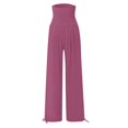 thumbnail image 5 of Women's Palazzo Pants Dressy,Womens Linen Wide Leg Lounge Pants with Pockets Casual Straight Leg High Waisted Flowy Palazzo Pants Loose Trousers, 5 of 7