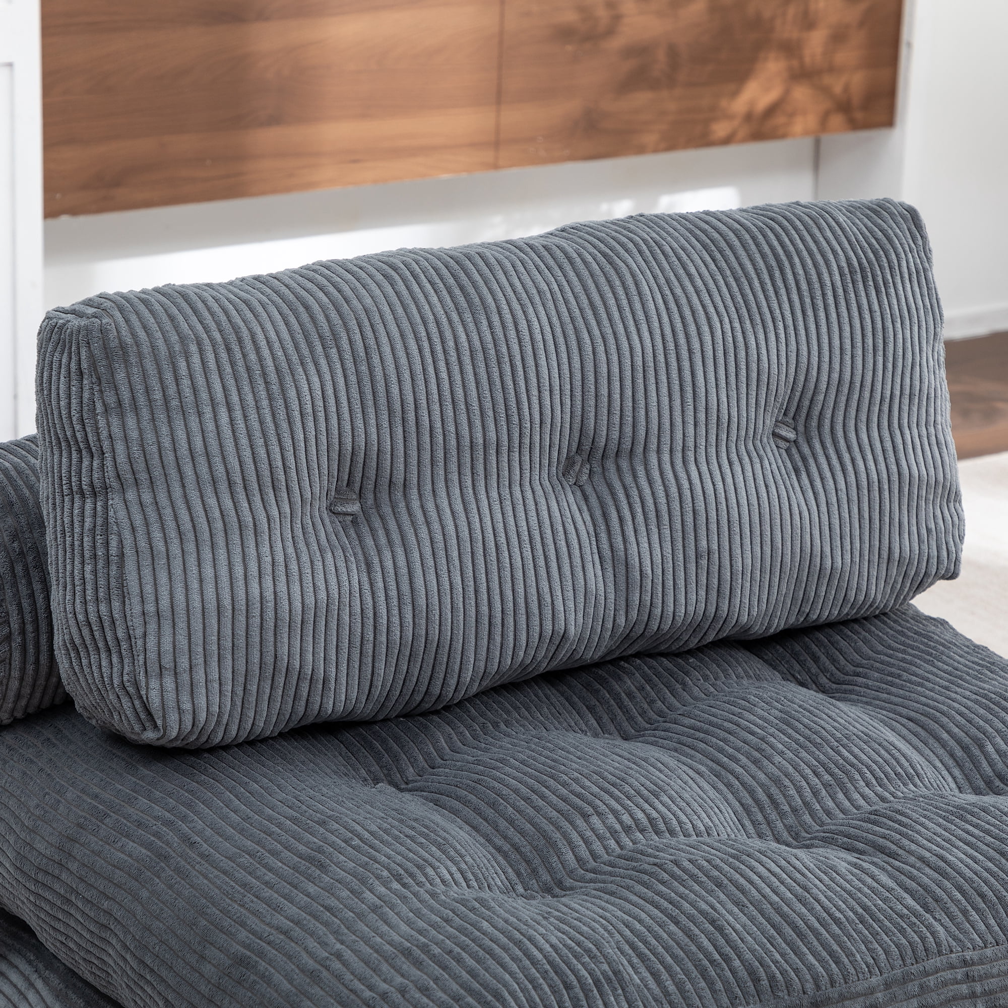 Leumius Folding Sofa Bed,68.5 inch Convertible Sleeper Sofa Chair with Pillow,Foldable Mattress Futon with Back Support,Soft Sleeper Chair Bed Floor Sofa for Living Room Bedroom,Dark Gray