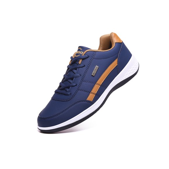 Woobling Men's Trainers Low Top Sneakers Lace Up Athletic Shoes Nonslip Walking Comfort Round Toe Blue 10