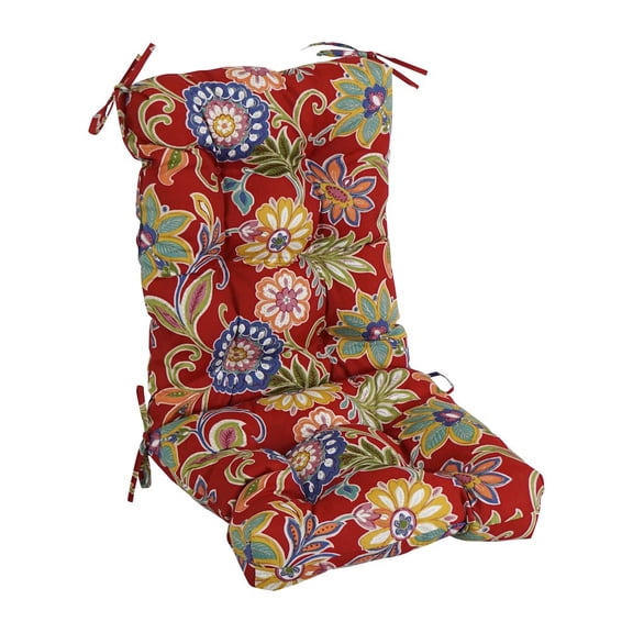 Blazing Needles 18-inch by 38-inch Spun Polyester Patterned Outdoor Tufted Chair Cushion