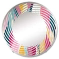 thumbnail image 2 of Designart "Striped Waves in Blue and Pink I" Striped Spiral Round Wall Mirror - Oval Printed Decorative Mirror - Multiple Color Options, 2 of 5
