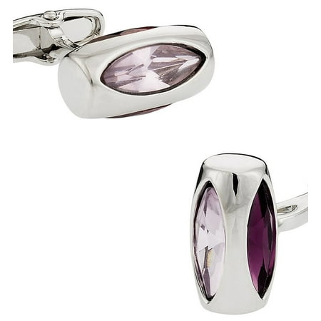 Amethyst Mens Cufflinks - Amethyst Crystal Glass Vault Cufflinks by Cuff-Daddy