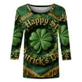 thumbnail image 5 of Ounisa Womens 3/4 Sleeve St. Patrick's Day T-Shirts Crew Neck Spring Graphic Tee Tops, 5 of 8