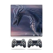 MightySkins Skin Compatible With Sony Playstation 3 PS3 Slim skins + 2 Controller skins Sticker Dragon Fantasy