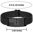 thumbnail image 3 of DORANA Black American Flag Cross Bracelets for Men Boys Catholic Christian Religious Birthday Valentines Day Jewelry Gifts Teen Tween Son Grandson Boyfriend Preteen for Kids Age Ideas, 3 of 5