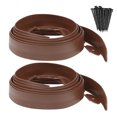 thumbnail image 1 of Uxcell Garden Edging - 20 Feet Plastic Landscape Edging Border with 18 PCS Spikes (2 Set of 10FT x 2IN, Brown), 1 of 7