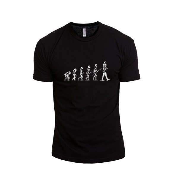 Evolution Of Dad Men's Modern Fit Fun Casual T-Shirt Printed Graphic Tee Black Large