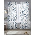 thumbnail image 2 of Blue Botanical Sheer Curtains 84 Inch Length 2 Panels Set, Watercolor Spring Floral Summer Leaf Voile Window Treatment Rod Pocket Curtains Sheers Drapes for Bedroom/Living Room/Kitchen 52"x84"x2, 2 of 7