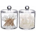 thumbnail image 4 of Tarro de almacenamiento de acrílico transparente Vacío con tapa transparente, organizador de maquillaje, hisopos de algodón, caja dispensadora para baño para aperitivos,, 4 of 5