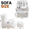 thumbnail image 2 of Giant Bean Bag Chair for Adults and Kids with Ottoman, High-Density Big Bean Bag Sofa, Cozy Fluffy Lazy Floor Sofa Comfy Couch for Bedroom, Reading Chair for Living Room, 2 of 7