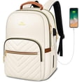 thumbnail image 1 of Mochila MATEIN con puerto USB acolchado delgado de 15,6 pulgadas, color beige, 1 of 9