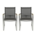 thumbnail image 2 of Adley Outdoor Mesh Dining Chairs with Aluminum Frame, Set of 2, Silver, Gray, 2 of 7