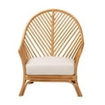 thumbnail image 3 of Bali and Pari Lisabon Bohemian Natural Rattan Fabric Polyurethane Foam Chevron Removable Cushions Armchair, Light Honey, 3 of 10