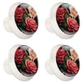 thumbnail image 2 of 4 Pcs Round White Knobs for Kitchen Cabinet Cupboard Dresser Bookcase Roses Drawer Pulls Handles Home Decor, 2 of 8