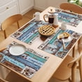 thumbnail image 5 of Rustic Star Farm Placemats Set of 12 American Country Berry Wood Grain Place Mats Indoor Wipeable Table Mats Washable Cloth Dining Table Placemats for Kitchen Holiday Party Home Decor 13x19 Inch, 5 of 9