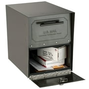 Architectural Mailboxes Oasis Classic Black Post Mount Mailbox, Galvanized Steel, Locking