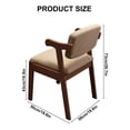 thumbnail image 6 of Wood Home Office Desk Chair Linen Cushion,Dining Room Chair Armchair Reading Chairs Backrest Chairs,Lounge Chairs for Kitchen Bedroom,Courtyard, 6 of 6