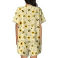 thumbnail image 3 of Naloa Sunflowers Bee Women's Short-Sleeved Pajama Set, Loungewear, Summer pajamas, Breathable Cozy - 4X-Large, 3 of 9