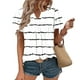 thumbnail image 2 of Camisas de Cuello de Tripulación de Manga Corta para las Mujeres Plisado Mangas de Ruffle, Cuello Redondo Casual Primavera Y Blusa de Verano, 2 of 7