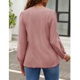 thumbnail image 4 of Long Sleeve Eyelet Tops for Womens Crew Neck Fall Shirts Casual Loose Blouses 2024 Trendy Clothes, 4 of 7