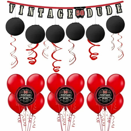 50th Birthday Party Supplies Decorating Kit Vintage Dude Banner