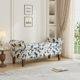 thumbnail image 4 of HL Home Furnishings Rolled Arm Storage Ottoman in Black Floral Bonsai, 4 of 10