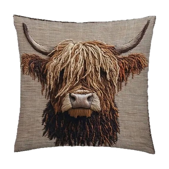 DefiDgd 18x18inch Embroidered Throw Pillow Cover,Animal Theme Pillowcase,Different Animal Embroidered Pillow Cover for Sofa Couch Bedroom Living Room Home Decor(T)