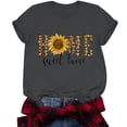 thumbnail image 5 of USSUMA Womens Plus Savings Tops and T-Shirts - Basic Tops for Women Plus Size Sunflower Tops Crewneck Short Sleeve Letter Print Tees T-shirt Loose Casual Blouse Tops 2022 Beach, 5 of 6
