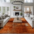 thumbnail image 4 of Burnt Orange Large Area Rug 8x10 FT, Non Slip Living Room Throw Carpet, Retro Oil Painting Modern Abstract Art Aesthetics Washable Soft Indoor Outdoor Carpet Non-Shedding Rug for Bedroom Dining Room, 4 of 9