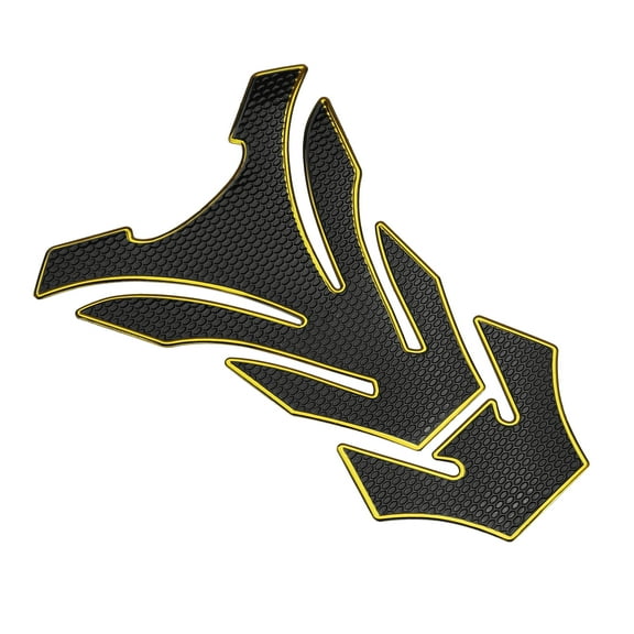 Unique Bargains Universal 3D Motorcycle Gas Tank Decal 7.87''x5.31'' Gas Tank Sticker Tank Pad Sticker Black Gold Tone