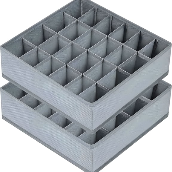 LAMIRO Sock Underwear Organizer Dividers,24 Cell Fabric Foldable Drawer Organizer for Dresser Closet Organizers and Storage Boxes,Large Capacity Organizing Box