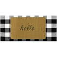 thumbnail image 1 of Black White Buffalo Plaid Rug Cotton Checkered Doormat with Hello Mat, Plaid Area Rug Entry Way Porch Mat, 1 of 1