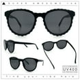thumbnail image 4 of SA106 Womens Ruffled Edge Horn Rim Hipster Fashion Sunglasses Shiny Black - Black, 4 of 9