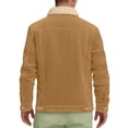 thumbnail image 5 of Men's Winter Thickened Long Sleeve Lapel Corduroy Jacket with Composite Lamb Wool Coat Design for Casual Outings, Workwear, and Holiday Events,Khaki,S, 5 of 5