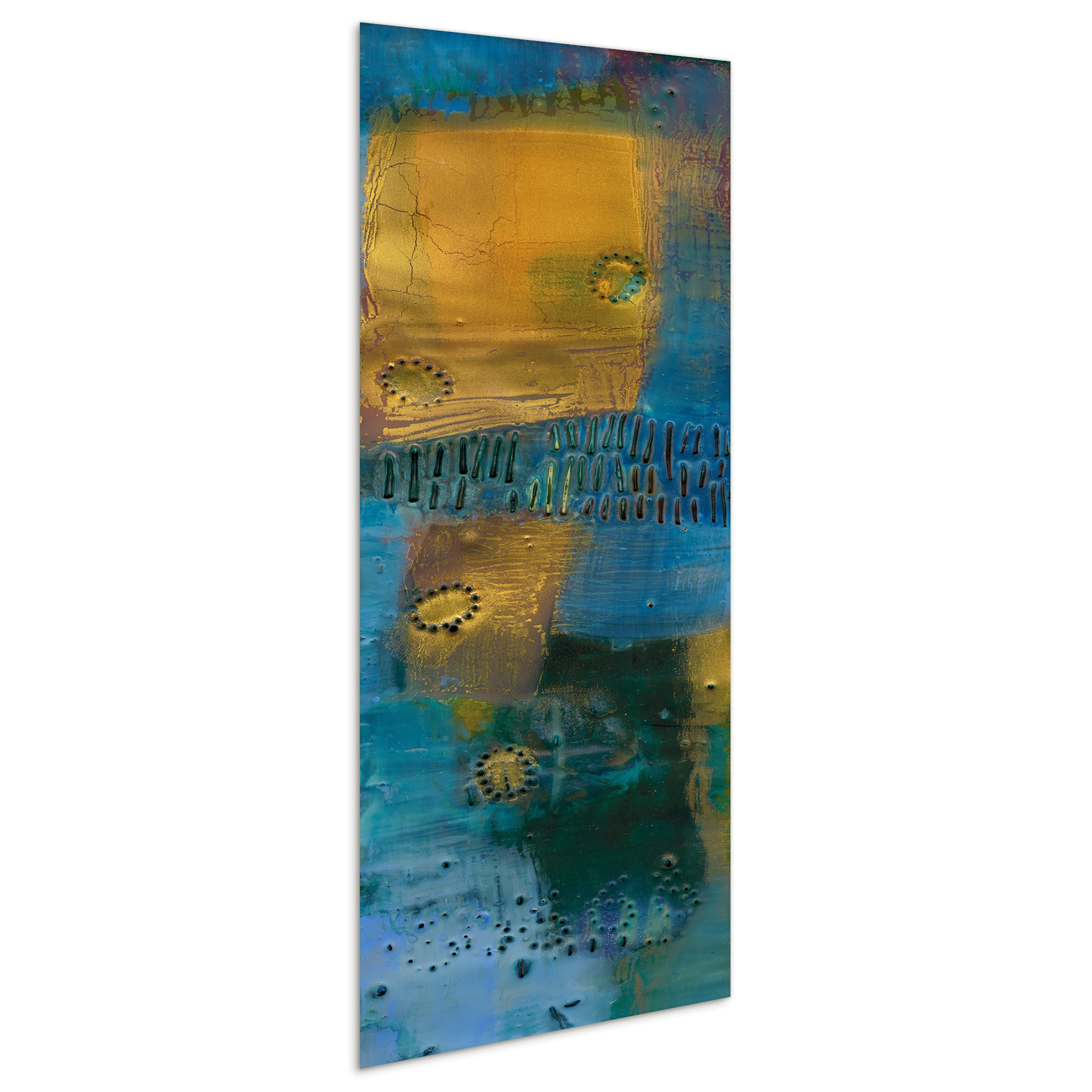 Empire Art Direct Reedy Blue I Frameless Free Floating Tempered Glass Panel Graphic Wall Art, 63" x 24" x 0.2", Ready to Hang
