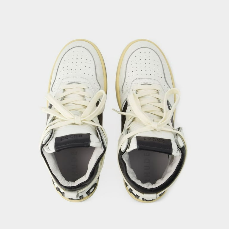 【関税込み】Rhecess Hi Sneakers - Rhude - Leather - Black/Wh Rhude Rhecess Hi Sneakers - Leather - Black/White White