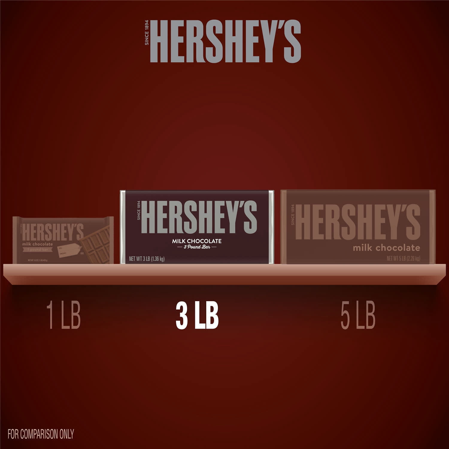 (2 pack) HERSHEY'S Milk Chocolate Candy Gift Bar, 3 lb