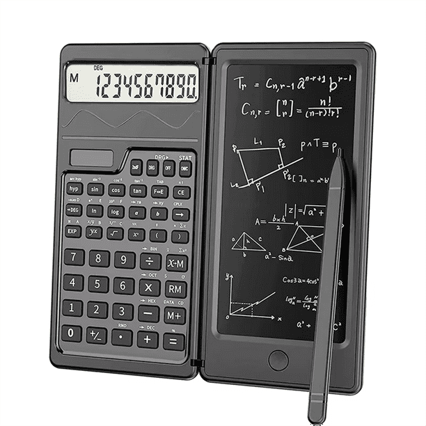 Calculadora Científica Solar con Funciones de Bloc de Notas LCD Calculadora Plegable Portátil Profesional para Estudiantes