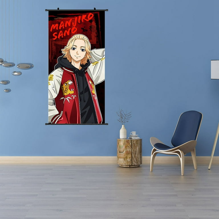Riapawel Tokyo Revengers Wall Scroll Poster, Japanese Anime Cartoon Anime  Character No Fading Fabric Painting for Home Decor(Style 01) 