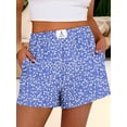 thumbnail image 5 of ANRABESS Shorts for Women Summer Beach Cover Ups Casual High Waist Flowy Wide Leg 2026 Spring Vacation Lounge Shorts Blue White Floral Large, 5 of 8