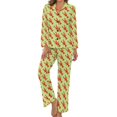 thumbnail image 1 of Ensembles de Pyjama pour Femmes Imprimé Homards Pyjamas Mode Rose et Bleu Vêtements de Nuit Printemps Manches Longues 2 Pcs Décontracté, 1 of 5