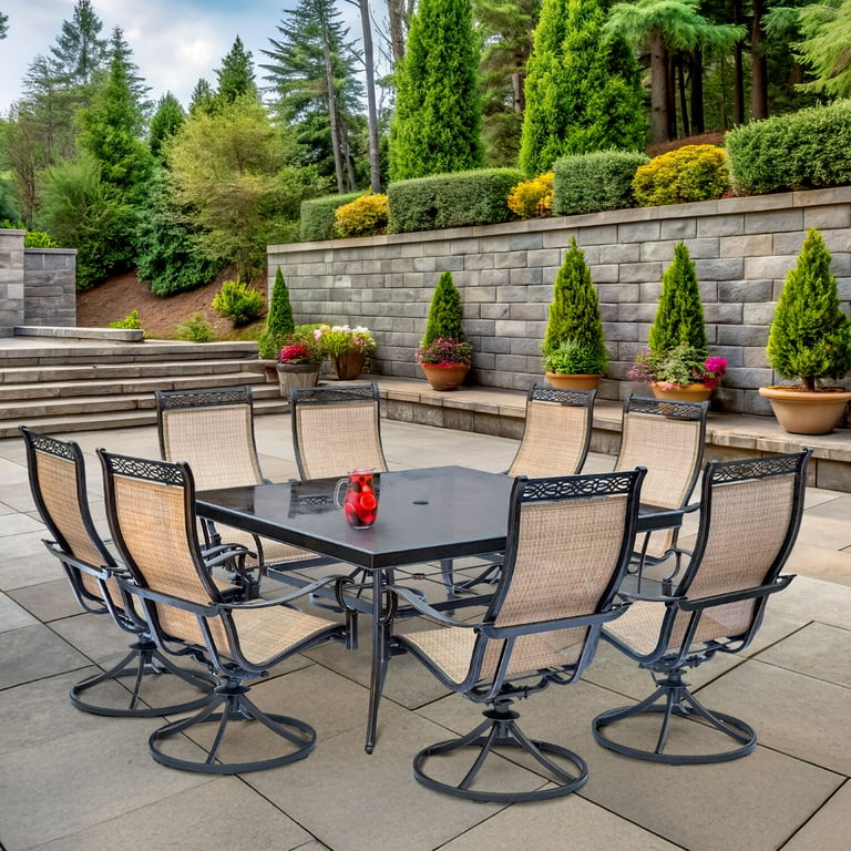 Hanover Monaco 9-Piece Rust-Free Aluminum Outdoor Patio Hanover Monaco 9-Piece Rust-Free Aluminum Outdoor Patio