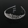 thumbnail image 4 of Wedding Bridal Rhinestone Tiara / Crown / Hairband / Hair Loop with Small Comb (Sliver), 4 of 8