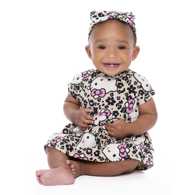 Hello Kitty Baby Girls All Over Print Dress and Diaper Cover with