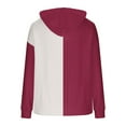 thumbnail image 4 of Uootdi Color Block Flannel Sweatshirt for Women Fuzzy Fleece Drawstring Long Sleeve Hoodies Casual Warm Fall Winter Comfy Top with Pocket Gift, 4 of 6
